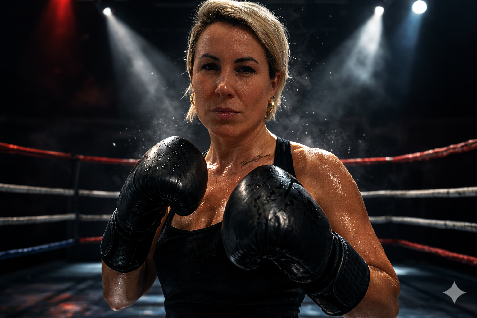 Cristiane confiante no ringue